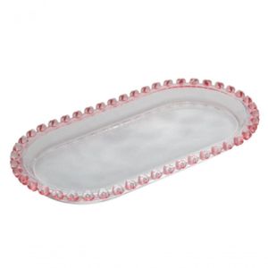 Travessa Oval De Cristal Borda Coração 25cmx13cmx2,5cm- Lyor