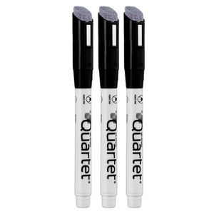 Kit Marcador P- Quadro Branco Quartet - Ponta Fina Preto C- 3 Unidades