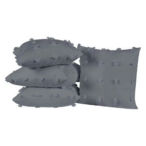 Capas De Almofadas Poppy 45cm X 45cm 04 Peças - Cinza.
