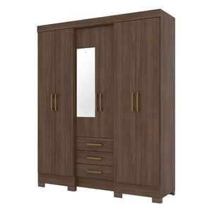 Guarda Roupa Solteiro B23 Castanho - Briz Móveis