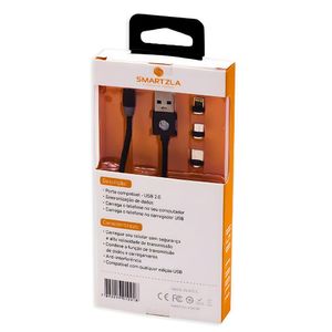 Cabo Magnético Usb Smartzla Sat-c005 Entradas Usb-c/v8/lightning 2.4a Carregamento Rápido