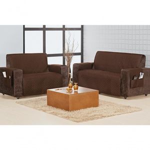 Protetor De Sofa Home 3 E 2 Lugares - Marrom