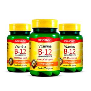 Kit 03 Vitamina B12 100% Idr Maxinutri 60 Cápsulas