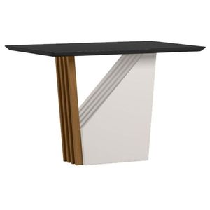 Mesa De Jantar 120x80 Cm Veneza Com Vidro Ype Preto - New Ceval