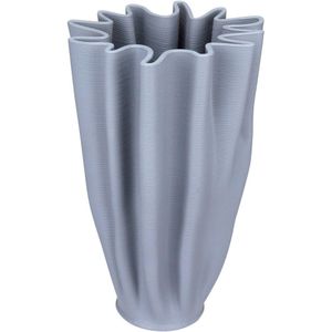 Vaso Decorativo Enfiete Casa Aparador 3d Home&co Cerâmica 25x18x18cm Cinza