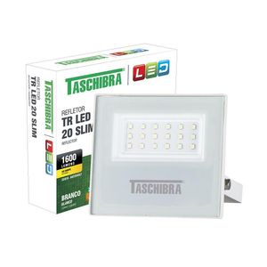 Refletor Taschibra Led Tr Slim 20W Luz Branco Quente 3000K Branco Bivolt
