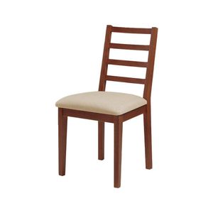 Cadeira De Jantar Em Madeira Maciça Aline Estofado Linho Bege - Imbuia - Marrom