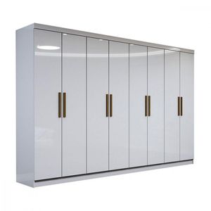 Guarda Roupa Casal Em MDP 8 Portas E 4 Gavetas Maxel Móveis Branco