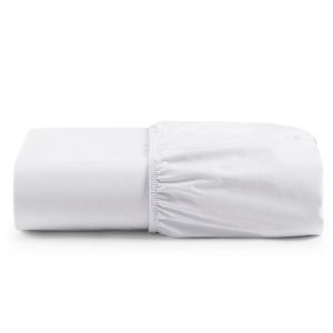 Lençol Unique Avulso De Baixo Casal Padrão Com Elástico Micro Percal 400 Fios - Branco