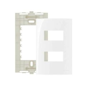 Placa 4x2 2 Postos Separados C/ Suporte Branco Sleek Margirius 16024