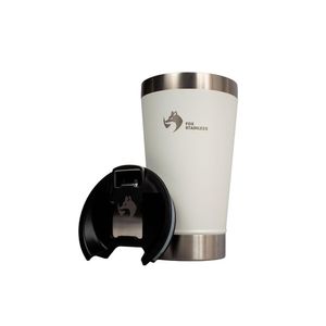 Copo Térmico Fox Stainless Quente E Frio Com Tampa 473ml Branco