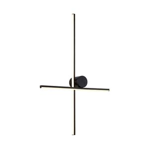 Arandela Nordecor Nien 40cm+60cm 20w Led Bivolt Preto 3000k Luz Amarela 2936