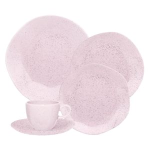 Jogo De Jantar 30 Peças Ryo Chá Pink Sand Porcelana Oxford