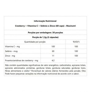 Cranberry + Vitamina C E Zinco (60 Caps) - Padrão: único