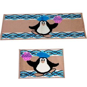 Kit Tapete De Cozinha Veludo 2 Peças Pinguim J. Serrano