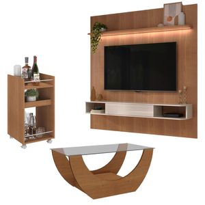 Painel TV 75 Pol Mesa De Centro E Aparador Bar BBO3 ARLY