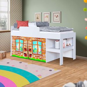 Cama Cabaninha Solteiro Infantil Branco Alegria Jm Móveis