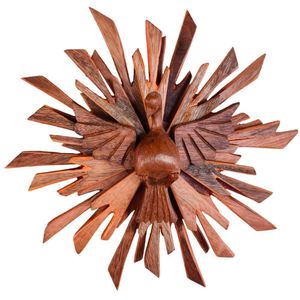 Escultura Divino Resplendor Espírito Santo Grande Madeira Artesanal 32cm