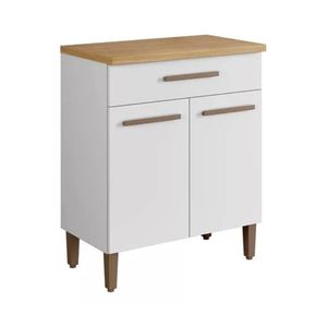 Balcão De Cozinha ômega 2 Portas 1 Gaveta Cinamomo Off White