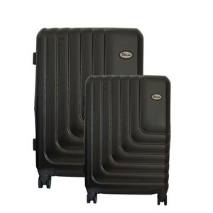 Conjunto de Malas de Viagem Expansível em Abs Ika Flex, Cadeado Tsa Rodas Duplas 2pcs - Grafite, P/m