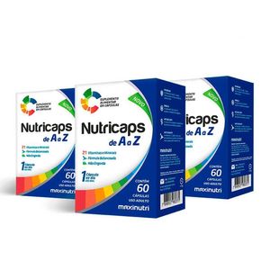 Kit 03 Nutricaps A A Z Vitaminas 100% Idr Maxinutri 60 Caps