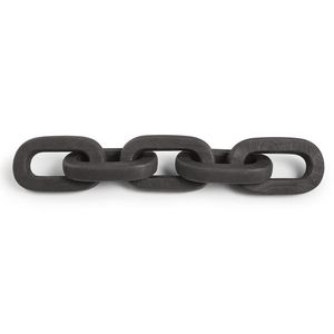 Enfeite "Corrente Elo" Em Poliresina Preto 8,5X52Cm