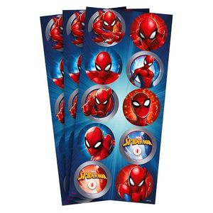 Adesivo Redondo Para Lembrancinha Homem Aranha - 30 Unidades