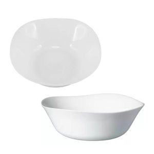 Jogo 6 Bowl De Vidro Opalino Branco Quadrado Tigela Sobremesa 15cm Em Casa Tem