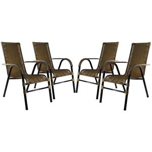 Conjunto Com 4 Cadeiras Bela Fibra Sintética Pequi