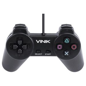 Controle Pc Usb Ps1/playstation 1 Preto - Retrô - Vinik Play