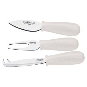 Jogo para Queijo em Inox Plenus Branco 3pçs - Tramontina