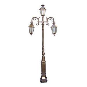 Poste Colonial Paris para Jardim Alumínio 03 Luminária 3,45m