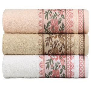 Kit 3 Toalhas De Banho Fio Penteado Jacquard - 70x140cm - Nice - Kit 4