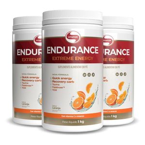 Kit 3 Endurance Extreme Energy Vitafor Laranja 1000g