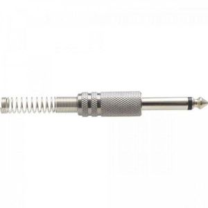 Plug P10 Mono Metal Niquelado Com Mola Genérico Storm - Pct - 50