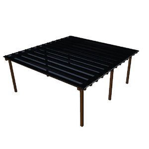 Kit Policarbonato Fume 4mm 6,00m X 6,00m - Perfis Naturais