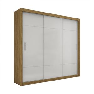 Guarda Roupa Roupeiro Lotse 3 Portas De Correr 4 Gavetas Carioca Cinamomo Off White