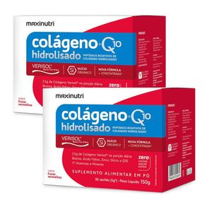 Kit 2 Colágenos Verisol Sachê Q10 Maxinutri Frutas Vermelhas