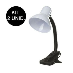 Kit 2Un Luminaria De Mesa Articulavel Com Garra Abajur