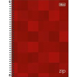 Caderno Universitário Zip Tilibra Capa Dura Espiral - 1 Matéria Vermelho