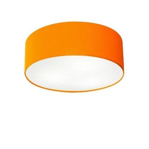 Plafon Cilíndrico Md-3005 Tecido 40x12cm Bivolt Laranja