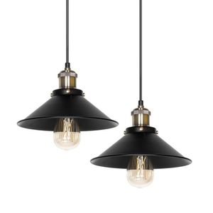 Kit 2 Luminárias Loft Hat Chapéu Retro Preto