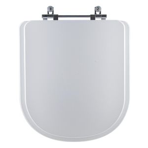 Assento Sanitário Tampa De Vaso Branco Mdf Laqueado Loren Square Para Bacia Lorenzetti