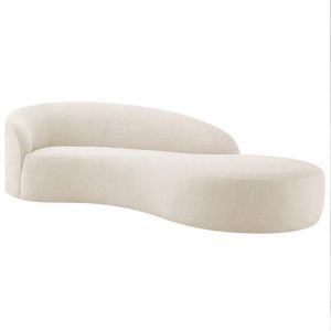 Divã Recamier Orgânico França 180cm Lado Direito Bouclé Adj Decor Bege
