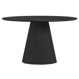 Mesa De Jantar 135x135 Cm Isis Com Vidro Preto - New Ceval
