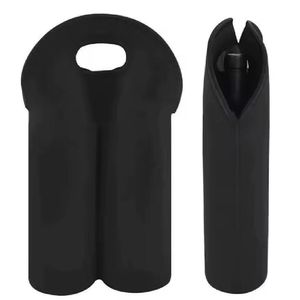 Bolsa Termica 2 Garrafas Porta Vinho Wine Bag Sacola Champanhe Neopreme Acolchoada Portatil Com Alça Luxo