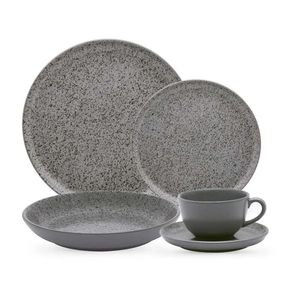 Jogo De Jantar Em Cerâmica Flat Com 30 Peças Oxford Gray