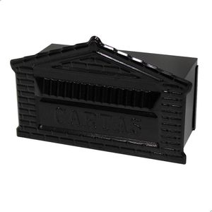 Caixa De Correio Tijolinho Popular 12x25 Para Muro Preta