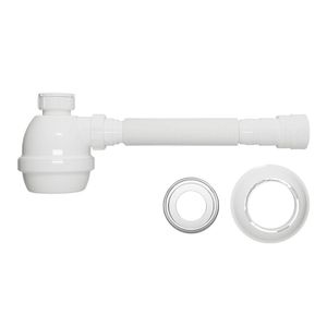 Sifão Sanfonado Extensível Blukit Com Copo 79,5cm Branco Universal