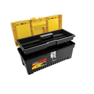 Caixa Plastica Para Ferramentas 17" Tramontina Com Bandeja Removivel E Trava Metalica